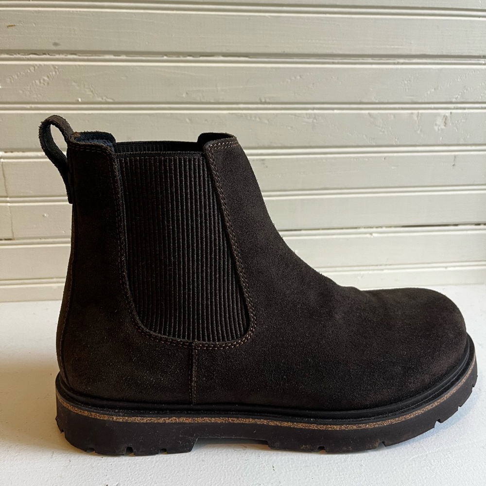 Women’s Birkenstock Highwood Slip On Suede Chelsea Boots Dark Brown Mocha - Picture 12 of 12